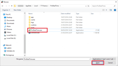 Configure Windows for ProRealTime