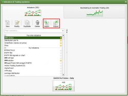 import and export buttons prorealtime